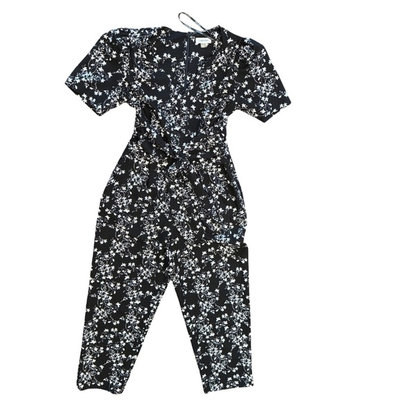 Calvin Klein Sz 6 Black Floral Midi Romper - Never Worn - Picture 2 of 8